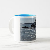 ヨハネ16:33わたしはあなたにこ話れらのものを ツートーンマグカップ (正面左)