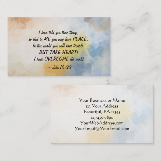 ヨハネ16:33わたしは世界を打ち破った! 名刺 (正面/裏面)