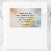 ヨハネ16:33わたしは世界を打ち破った 長方形シール (バッグ)