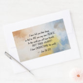 ヨハネ16:33わたしは世界を打ち破った 長方形シール (封筒)