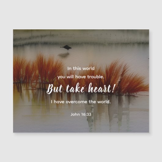 ヨハネ16:33わたしは聖書の磁気カードを克服した (正面)