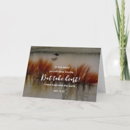 ヨハネ16:33わたしは聖書の聖句クリスチャンを克服した カード