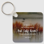 ヨハネ16:33わたしは聖書の聖句クリスチャンを克服した キーホルダー (正面)