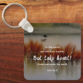 ヨハネ16:33わたしは聖書の聖句クリスチャンを克服した キーホルダー (正面)