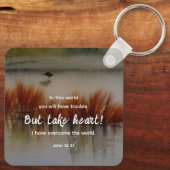 ヨハネ16:33わたしは聖書の聖句クリスチャンを克服した キーホルダー (裏面)