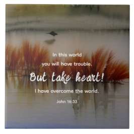 ヨハネ16:33わたしは聖書の聖句クリスチャンを克服した タイル