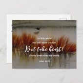 ヨハネ16:33わたしは聖書の聖句クリスチャンを克服した ポストカード (正面/裏面)