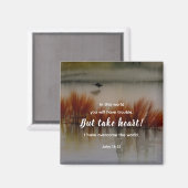 ヨハネ16:33わたしは聖書の聖句クリスチャンを克服した マグネット (正面/裏面)