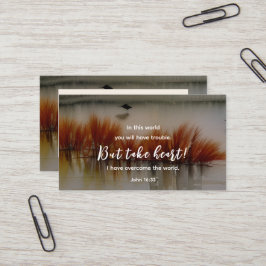 ヨハネ16:33わたしは聖書の聖句クリスチャンを克服した 名刺