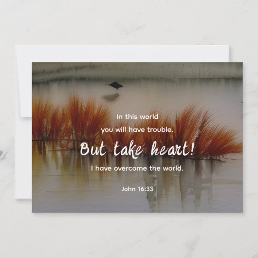 ヨハネ16:33わたしは聖書の聖句フラットカードを克服した (正面)