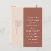 ヨハネ16:33ハート!僕は世界を乗り越えた ポストカード (正面/裏面)