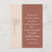 ヨハネ16:33ハート!僕は世界を乗り越えた ポストカード (正面)