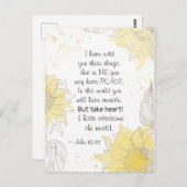 ヨハネ16:33ハート!私は世界を乗り越えた ポストカード (正面/裏面)