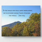 ヨハネ16:33世の中で、あなたがたは艱難を受けるであろう。 フォトプラーク (正面)