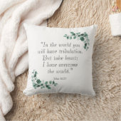 ヨハネ16:33聖書の聖句 クッション (ブランケット)