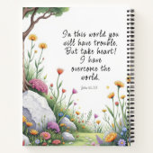 ヨハネ16:33聖書の詩のイメージポスター ノートブック (裏面)