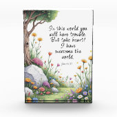 ヨハネ16:33聖書の詩のイメージポスター フォトブロック (正面)