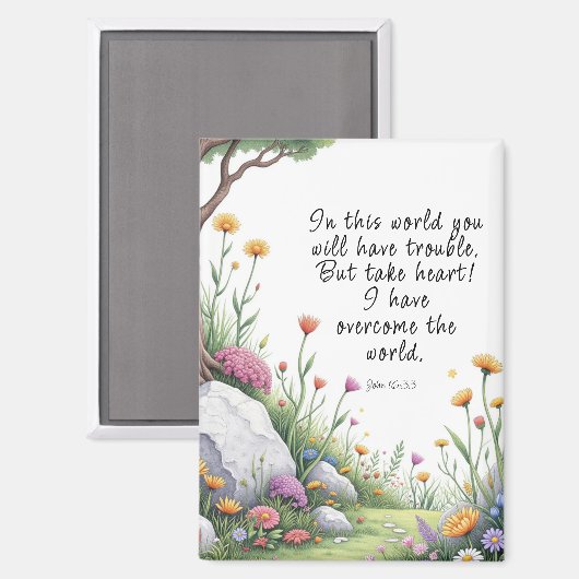 ヨハネ16:33聖書の詩のイメージポスター マグネット (正面/裏面)