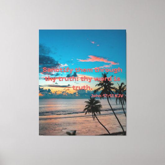 ヨハネ17:17聖書の聖句聖なる書物、 経典KJVキャンバス写真 キャンバスプリント (正面)