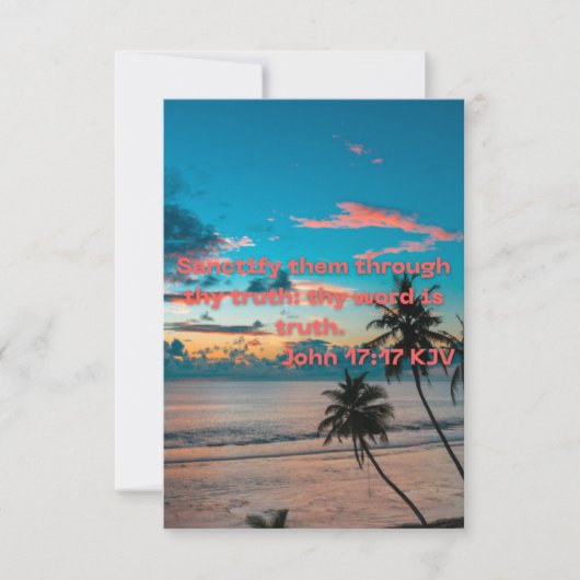 ヨハネ17:17 KJVバイブル聖句Pic Flat Greeting Card カード (正面)
