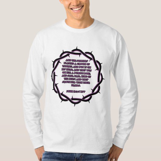 ヨハネ19:2-3 KJVバイブル聖句聖なる書物、 経典メンズ Tシャツ (正面)