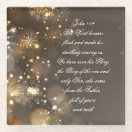 ヨハネ1:14この言葉は聖書の聖句となった ガラスコースター