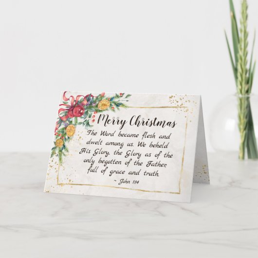 ヨハネ1:14この言葉は肉となり、クリスマスとなった カード (正面)