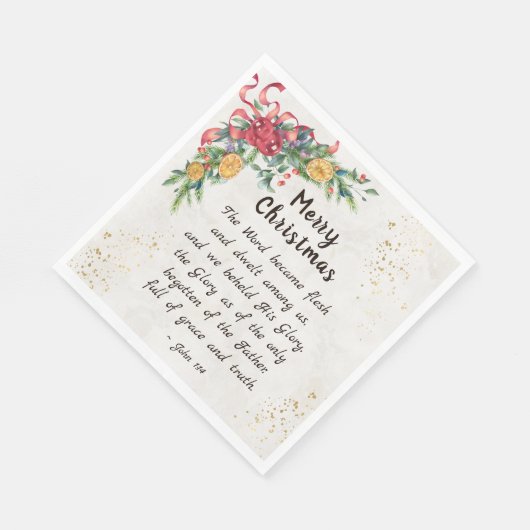 ヨハネ1:14この言葉は肉となり、クリスマスとなった スタンダードランチョンナプキン (角)