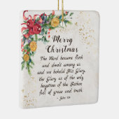 ヨハネ1:14この言葉は肉となり、クリスマスとなった セラミックオーナメント (右)