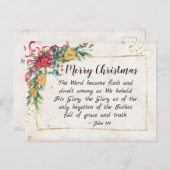 ヨハネ1:14この言葉は肉となり、クリスマスとなった ポストカード (正面/裏面)