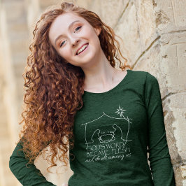 ヨハネ1:14クリスチャン出生聖なる書物、 経典長袖 Tシャツ