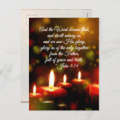 ヨハネ1:14言葉は肉になった聖なる書物、 経典クリスマス シーズンポストカード (正面/裏面)