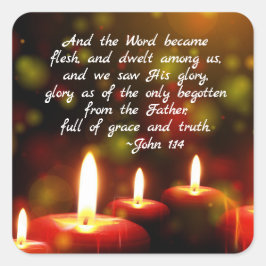 ヨハネ1:14言葉は肉になった聖なる書物、 経典クリスマス スクエアシール