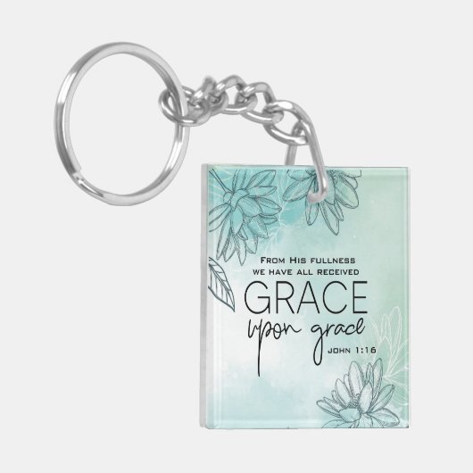 ヨハネ1:16わたしたちは皆,恵みの上に恵みを受けた キーホルダー (正面左)