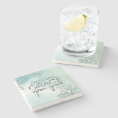 ヨハネ1:16わたしたちは皆,恵みの上に恵みを受けた ストーンコースター (横)