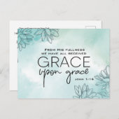 ヨハネ1:16わたしたちは皆,恵みの上に恵みを受けた ポストカード (正面/裏面)