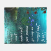 ヨハネ1:16 フリースブランケット (正面(横))