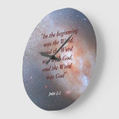 ヨハネ1:1 ラージ壁時計 (傾斜)