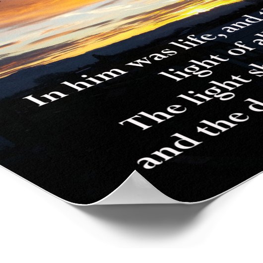 ヨハネ1:1-2, 4-5.言葉 ポスター (角)