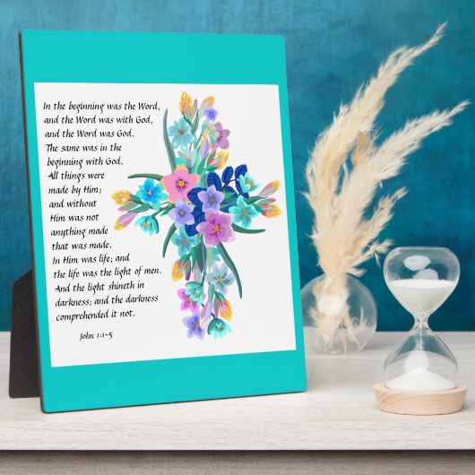 ヨハネ1:1-5プラーク フォトプラーク (側面)