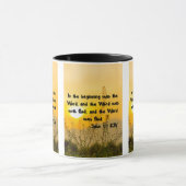 ヨハネ1:1 KJVバイブルVerse Pic 2-Tone Mug マグカップ (中央)