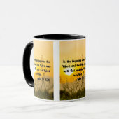 ヨハネ1:1 KJVバイブルVerse Pic 2-Tone Mug マグカップ (正面左)