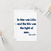 ヨハネ1:4 KJVバイブルVerse Flat Greeting Card カード (正面/裏面インサイチュ)
