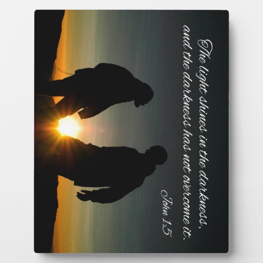 ヨハネ1:5光は暗闇の中で輝き、 フォトプラーク (正面)