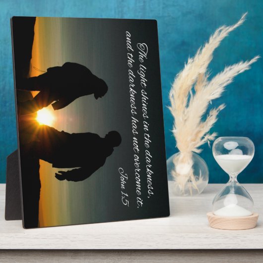 ヨハネ1:5光は暗闇の中で輝き、 フォトプラーク (側面)