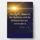 ヨハネ1:5闇のプラークに光が輝く フォトプラーク (正面)