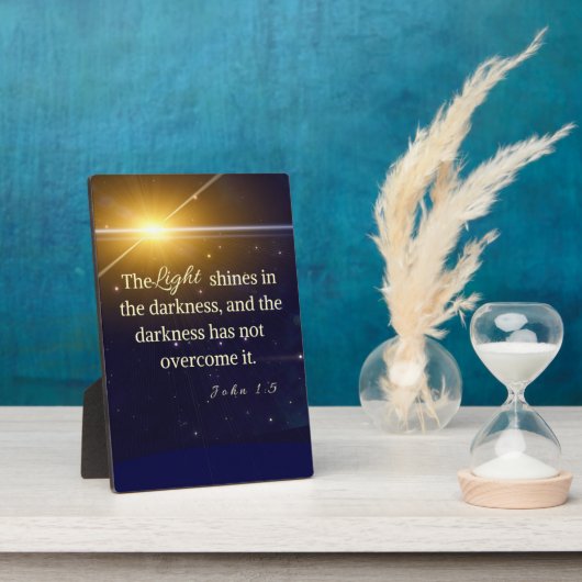 ヨハネ1:5闇のプラークに光が輝く フォトプラーク (側面)