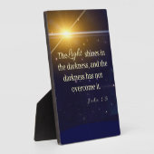 ヨハネ1:5闇のプラークに光が輝く フォトプラーク (側面)