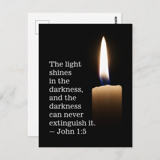 ヨハネ1:5闇の中で光が輝く ポストカード (正面/裏面)