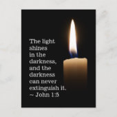 ヨハネ1:5闇の中で光が輝く ポストカード (正面)